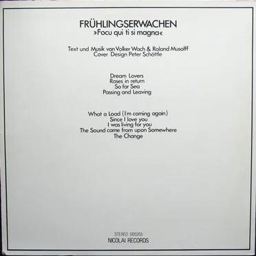 Focu qui ti si magna by Frühlingserwachen - album cover