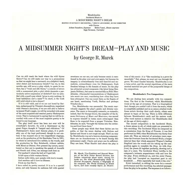 Incidental Music to A Midsummer Night's Dream