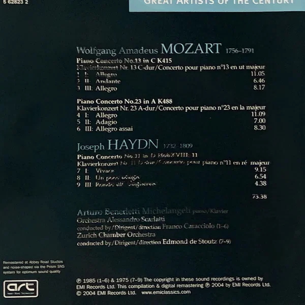Mozart Piano concertos Nos. 13 & 23 etc