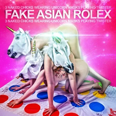 3 Naked Chicks Wearing Unicorn Masks Playing Twister