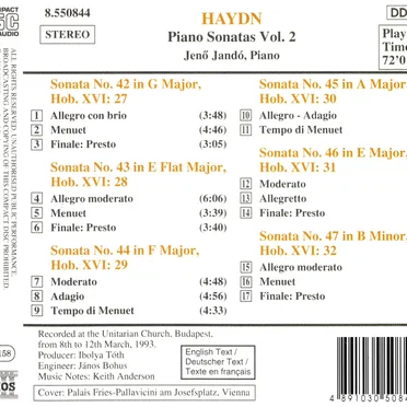 Piano Sonatas, Volume 2: Nos. 42-47