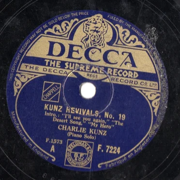 Kunz Revivals, No. 19 by Charlie Kunz - album cover