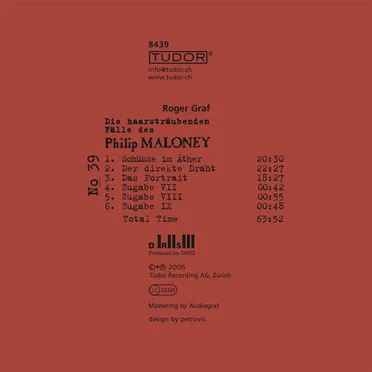 Die haarsträubenden Fälle des Philip Maloney, N° 39 by Roger Graf - album cover