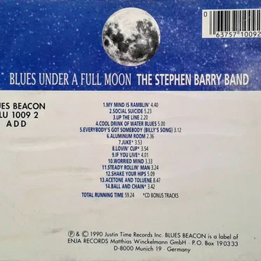 Blues Under A Full Moon by The Stephen Barry Band - album cover