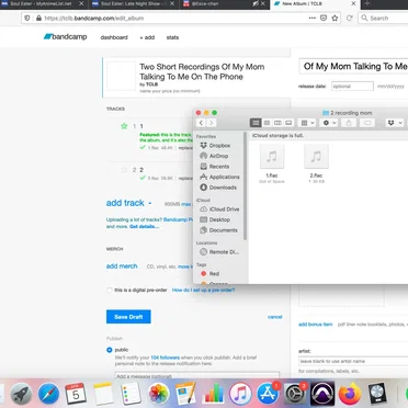 Two Short Recordings of My Mom Talking to Me on the Phone