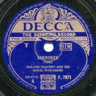 Cherokee / Indian Love Call by Roland Peachy And His Royal Hawaiians - album cover