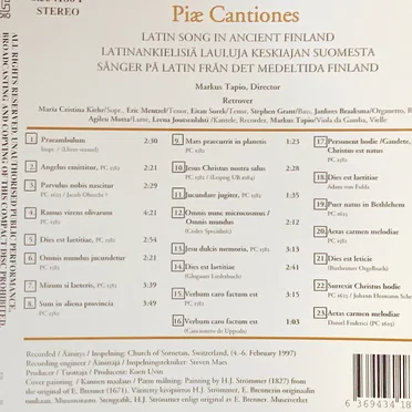 Piae Cantiones: Latin Song In Mediaeval Finland (Retrover Ensemble feat. director: Markus Tapio) by Various Artists - album cover