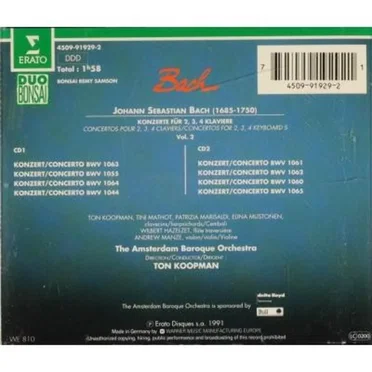 Concertos for 2, 3 and 4 Keyboards, Volume 2