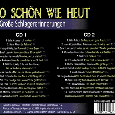 So schön wie heut : Große Schlagererinnerungen by Various Artists - album cover