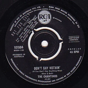 Don't Say Nothin' (If You Can't Say Anything Nice) / Since I Fell in Love With You by The Chantinos - album cover