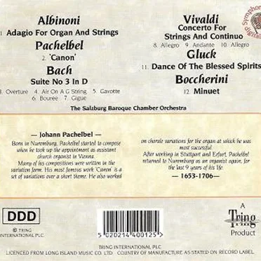 Pachebel, Bach, Vivaldi & Many More - The Salzburg Baroque Chamber Orchestra by Various Artists - album cover