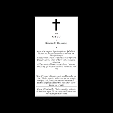 Ketamine (RIP Mark Lanegan)
