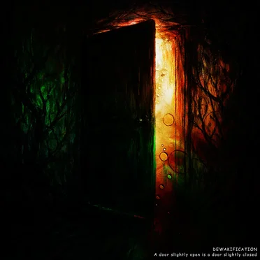 A door slightly open...