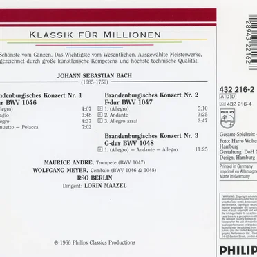 Brandenburgische Konzerte 1-3 (Berlin Radio Symphony Orchestra feat. conductor: Lorin Maazel)