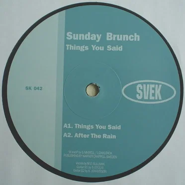 Things You Said by Sunday Brunch - album cover