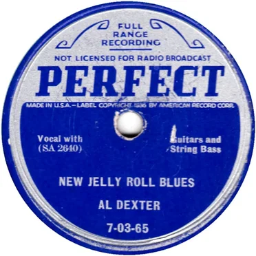 New Jelly Roll Blues / Honky Tonk Blues by Al Dexter - album cover