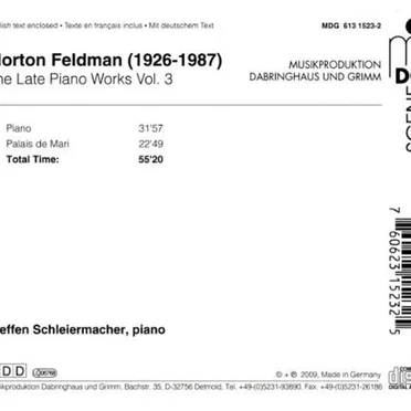 The Late Piano Works, Vol. 3: Piano / Palais de Mari