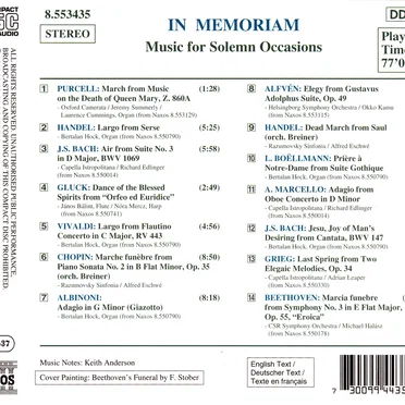 In memoriam: Music for Solemn Occasions by Various Artists - album cover