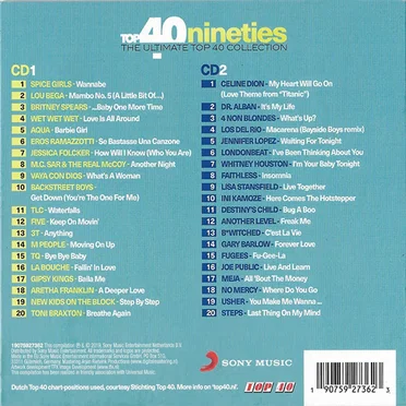 Top 40 Nineties: The Ultimate Top 40 Collection by Various Artists - album cover