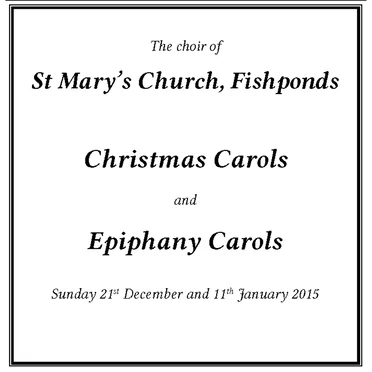 Epiphany Carol Service 2015 by Choir of St Mary’s, Fishponds - album cover
