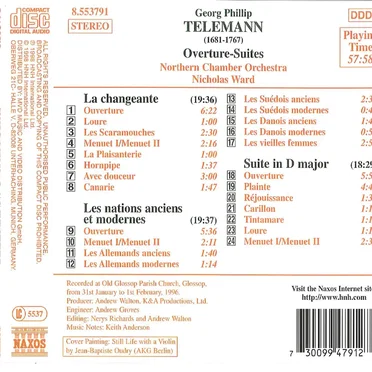 Ouverture Suites: La changeante / Les Nations anciens et modernes / Suite in D major