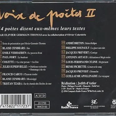 Voix de poètes II by Various Artists - album cover