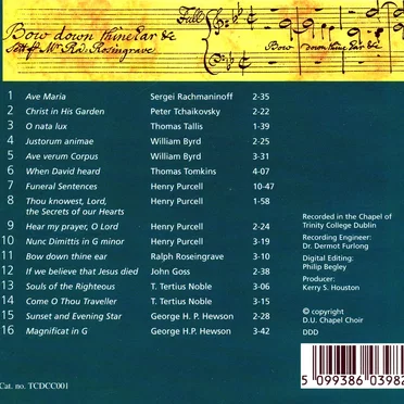 Bow Down Thine Ear by Choir of the Chapel of Trinity College Dublin - album cover