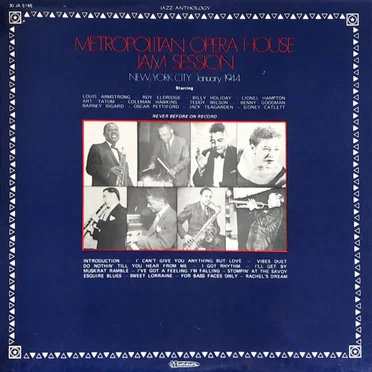 Metropolitan Opera House Jam Session, New York City January 1944 by Various Artists - album cover