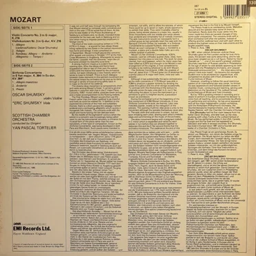 Violin Concerto no. 3 in G major, K.216 / Sinfonia Concertante in E-flat, K.364