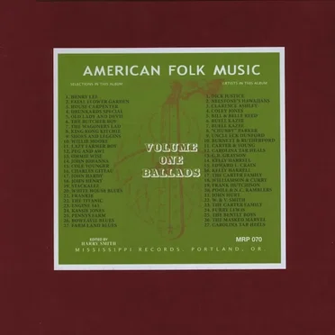 Anthology of American Folk Music, Volume One: Ballads by Various Artists - album cover
