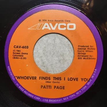 I May Not Be Lovin’ You / Whoever Finds This I Love You