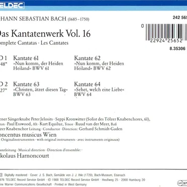 Das Kantatenwerk (Complete Cantatas) | BWV 61-64 | Vol. 16