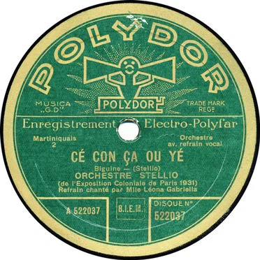 Cé con ça ou yé / Ah mi roro by Orchestre Stellio (de l’Exposition coloniale de Paris 1931) - album cover