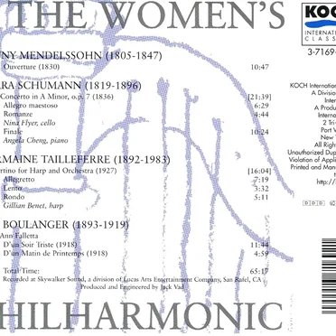 Boulanger: D'un matin de printemps / D'un soir triste / Schumann: Piano Concerto in A minor / Tailleferre: Concertino for Harp and Orchestra / Mendelssohn: Overture