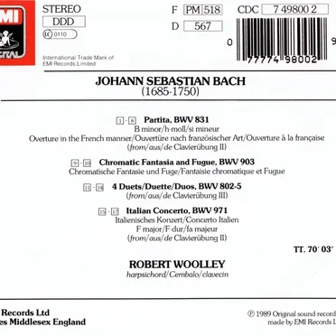 Italian Concerto: Chromatic Fantasia and Fugue / Partita in B minor