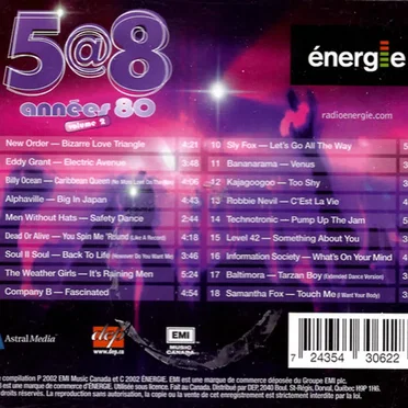 5@8 Années 80 by Various Artists - album cover