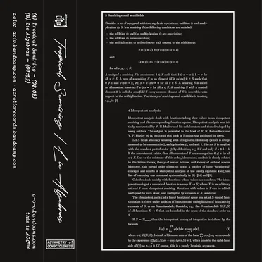 Tropical Semiring / Lie Algebras