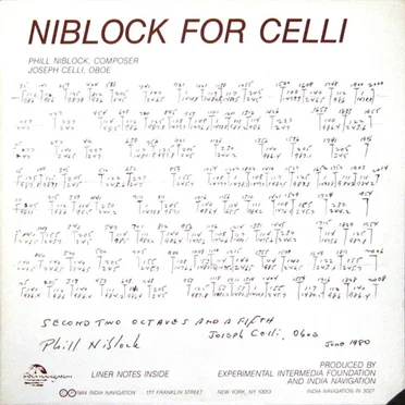 Niblock for Celli / Celli Plays Niblock