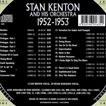 The Chronological Classics: Stan Kenton and His Orchestra 1952-1953