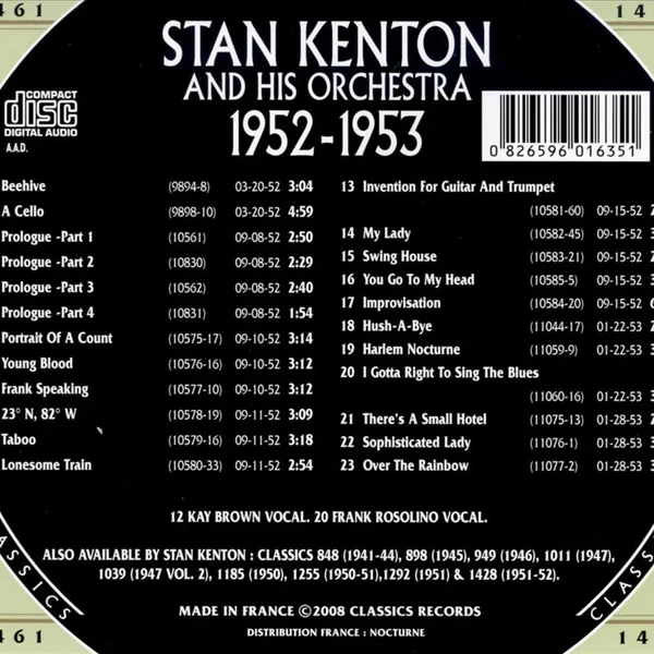 The Chronological Classics: Stan Kenton and His Orchestra 1952-1953