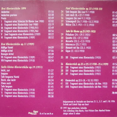 Sämtliche Werke für Klavier zu Zwei Händen