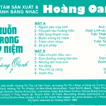 Hoàng Oanh 7: Buồn trong kỷ niệm