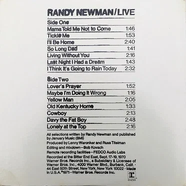 Randy Newman Live