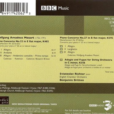 Piano Concerto no. 22 / Piano Concerto no. 27 / Adagio & Fugue for String Orchestra, K. 546