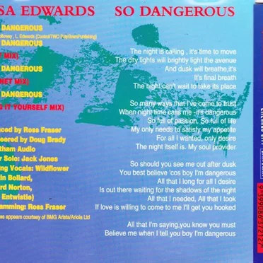 So Dangerous by Lisa Edwards - album cover