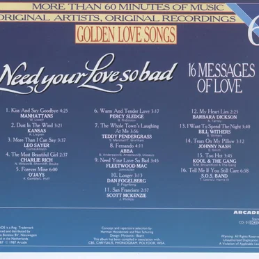 Golden Love Songs, Volume 6: Need Your Love So Bad by Various Artists - album cover