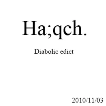 Diabolic edict by Ha;qch. - album cover