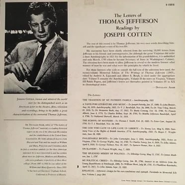 The Letters Of Thomas Jefferson: Readings By Joseph Cotten by Joseph Cotten - album cover