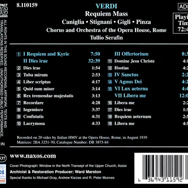 Requiem (Maria Caniglia, Ebe Stignani, Beniamino Gigli, Ezio Pinza)