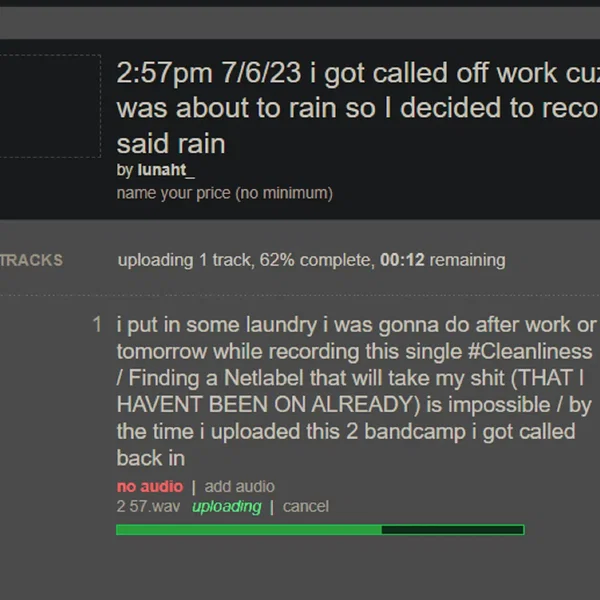 2:57pm 7/6/23 i got called off work cuz it was about to rain so I decided to record said rain